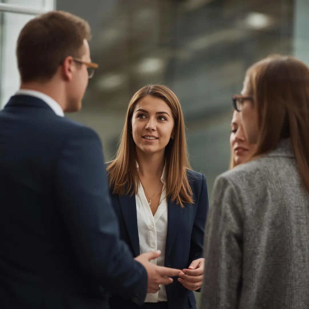 professional group discussion candid