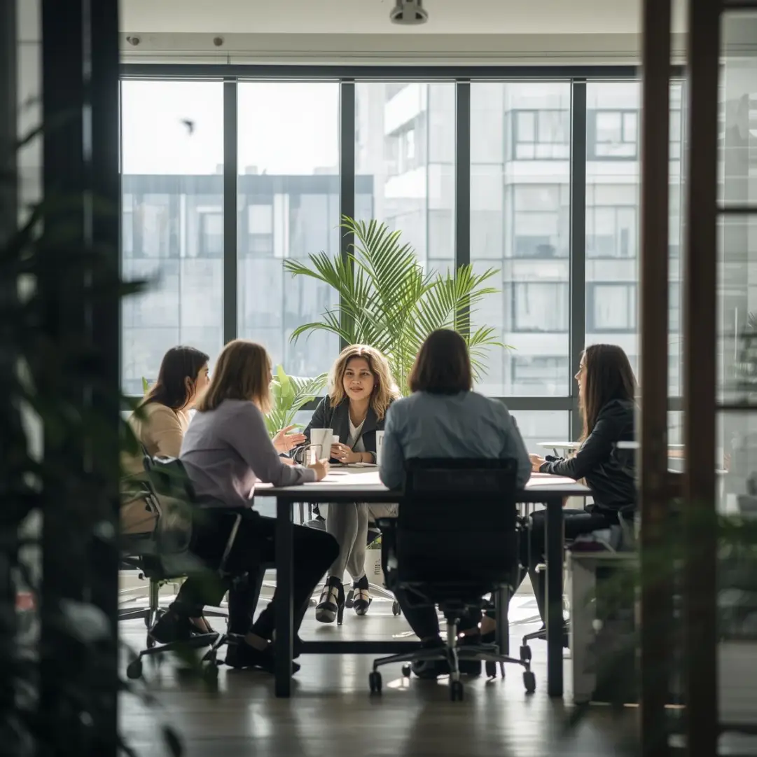 team collaboration meeting natural light